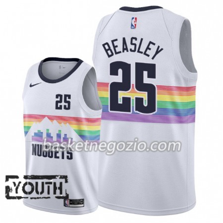 Canotte Bambino Denver Nuggets Malik Beasley 25 2018-19 Nike City Edition Bianco Swingman